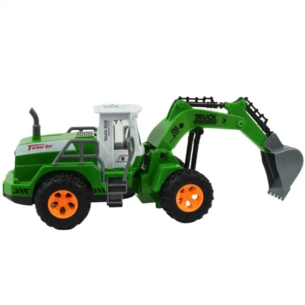 RC pracovný stroj na diaľkové ovládanie v zelenej farbe so svetelnými efektmi v mierke 1/30 22cm obrázok 2