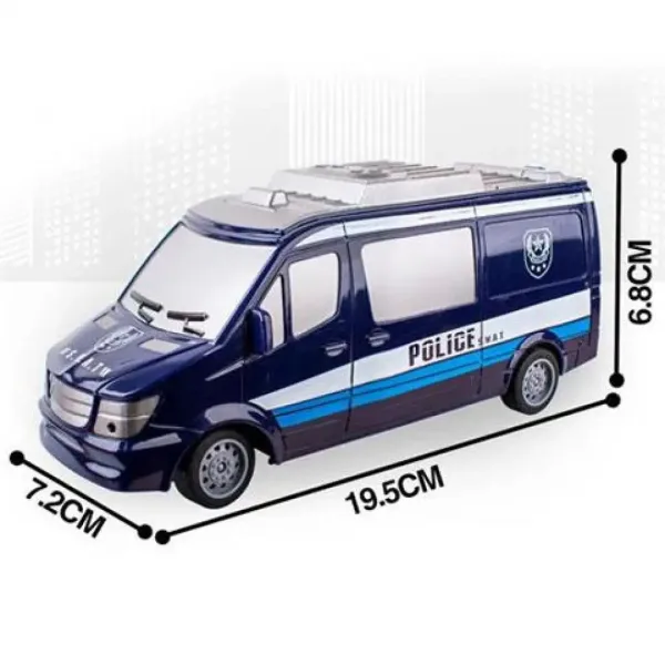RC SWAT policajný mikrobus na diaľkové ovládanie so svetlom 27MHz 1/32  25cm obrázok 4