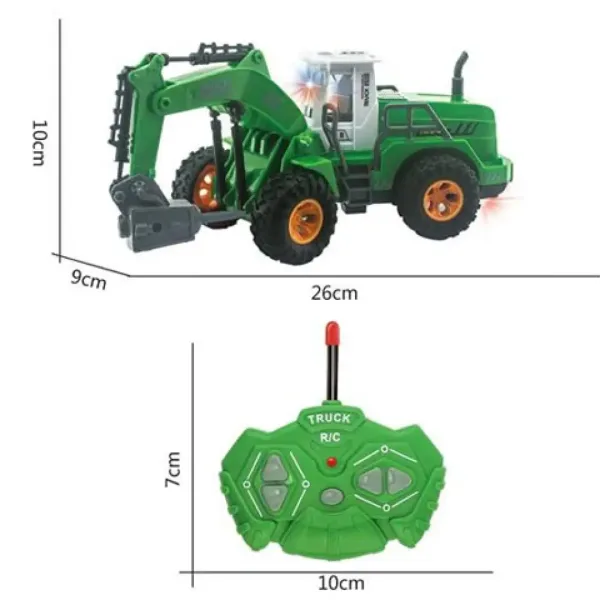 RC Truck zelený pracovný stroj na diaľkové ovládanie 1/30 27Mhz obrázok 2