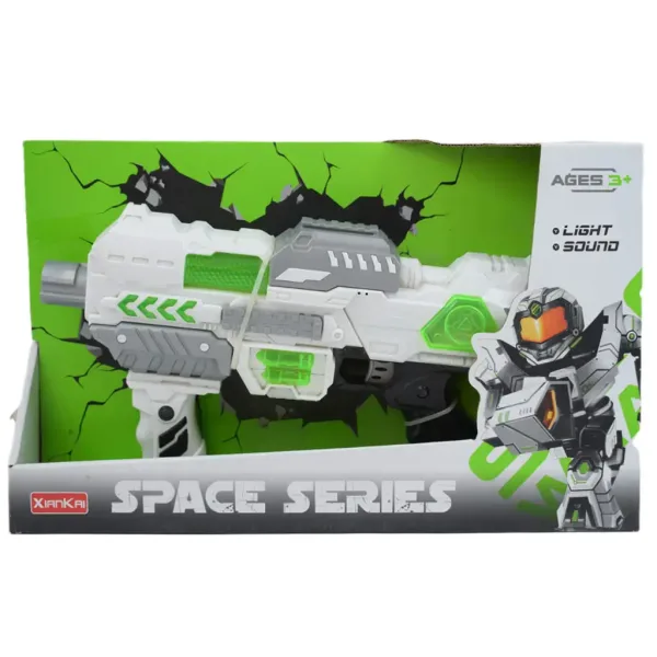 Space Series: Biela vesmírna zbraň s oporu, svetlom a zvukom 40 cm obrázok 5