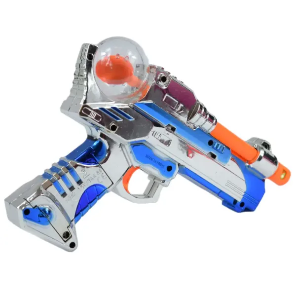 Space Warrior: Elektrická chrómová vesmírna pištoľ so svetlom a zvukom 24cm obrázok 3