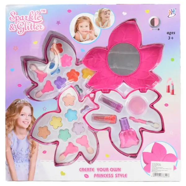 Sparkle & Glitter: trojposchodový  mejkap set v tvare listu so zrkadlom obrázok 7