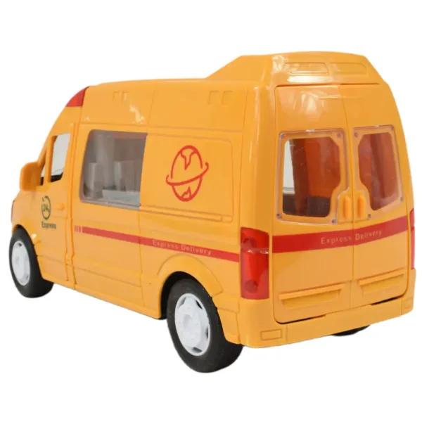 Special Car: Žlté expressné kuriérske vozidlo so svetlom a zvukom, zotrvačníkom 24cm obrázok 3