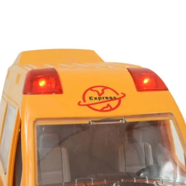 Special Car: Žlté expressné kuriérske vozidlo so svetlom a zvukom, zotrvačníkom 24cm obrázok 6