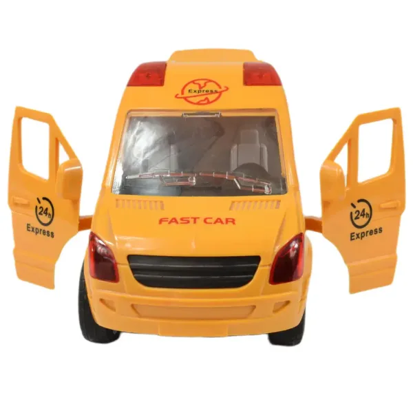 Special Car: Žlté expressné kuriérske vozidlo so svetlom a zvukom, zotrvačníkom 24cm obrázok 7