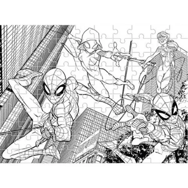 Spiderman 2v1 puzzle 100 dielne puzzle na vyfarbenie obrázok 3
