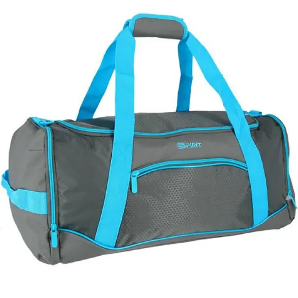 Spirit: Gym športová taška v neónovo-modrej a sivej farbe 20x51x23cm obrázok 1