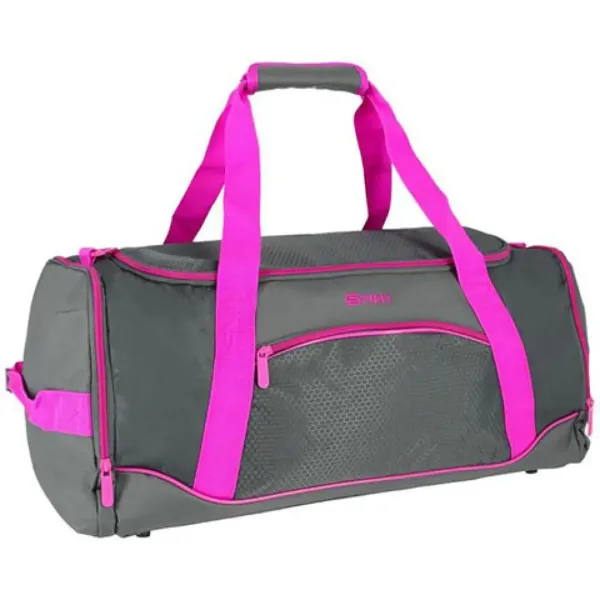 Spirit: Gym športová taška v neónovo-ružovej a sivej farbe 20x51x23cm obrázok 1