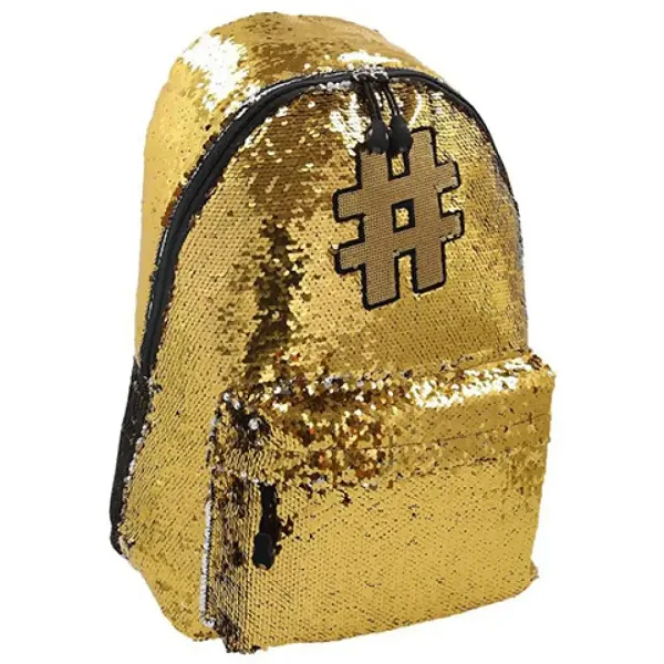 Spirit: Hashtag Gold školská taška, batoh s flitrami  41x32x21cm obrázok 1