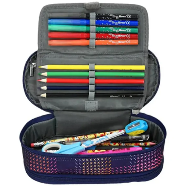Spirit: My Bag oválny peračník s 2 priehradkami so vzorom stehov obrázok 3