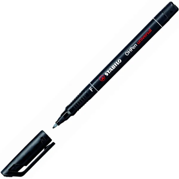 Stabilo OHPen universal F alkoholová fixka v čiernej farbe 0,7mm obrázok 2
