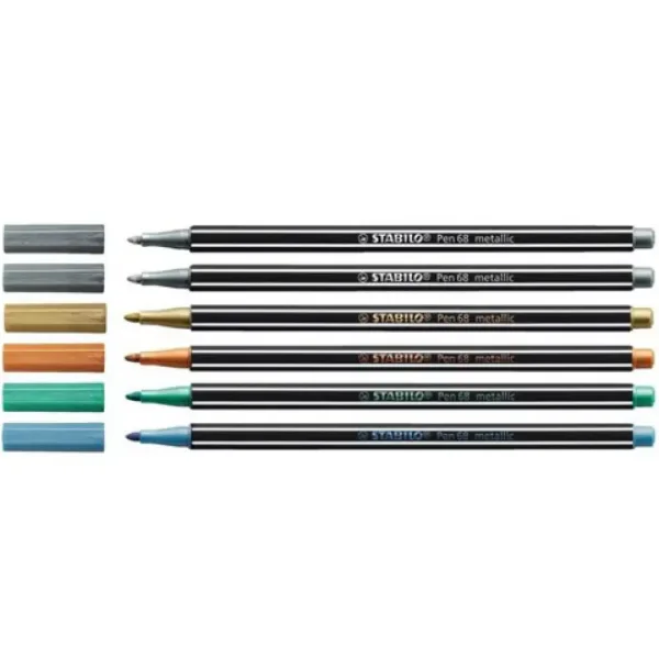 Stabilo: Pen 68 metalické fixky 6 dielny set obrázok 2