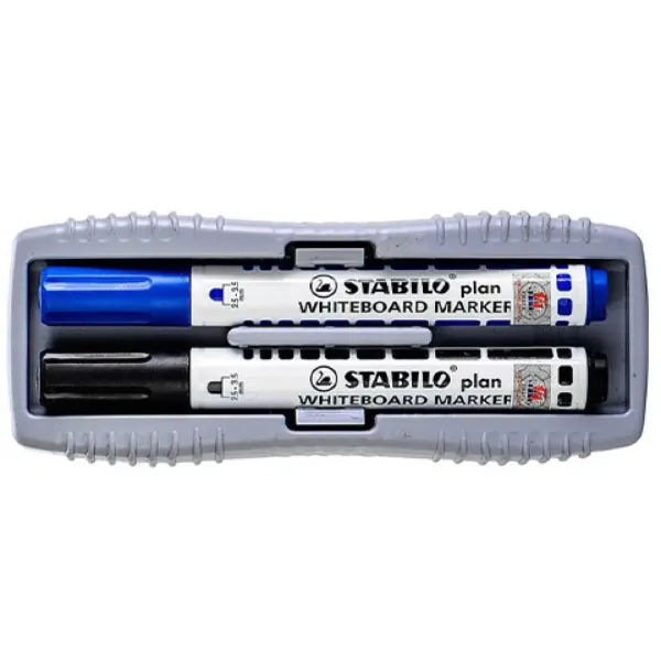 Stabilo: Plan WhiteBoard modrá a čierna fixka na tabuľu + špongia obrázok 2