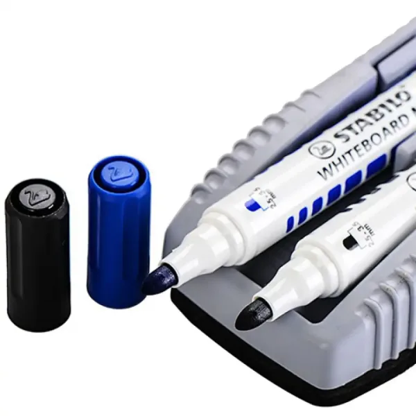 Stabilo: Plan WhiteBoard modrá a čierna fixka na tabuľu + špongia obrázok 3