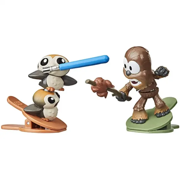Star Wars Battle Bobblers Porgs vs Chewie figúrka na štipci - Hasbro obrázok 2