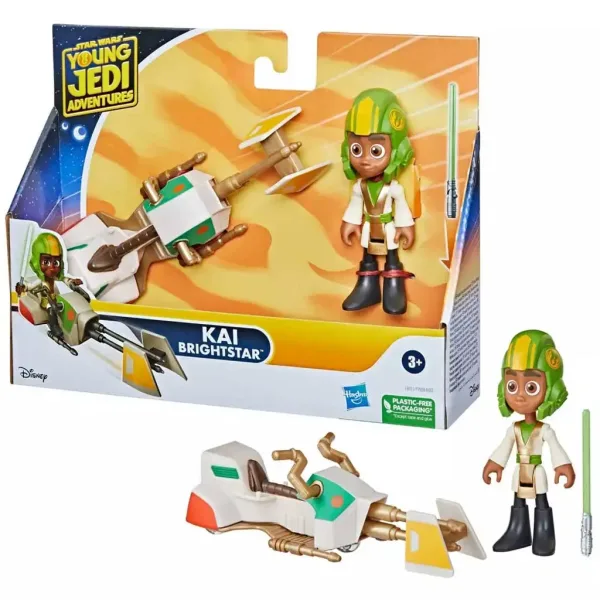 Star Wars: Dobrodružstvá malých Jediov - Kai Brightstar figúrka so záprahom 7,5cm - Hasbro obrázok 2