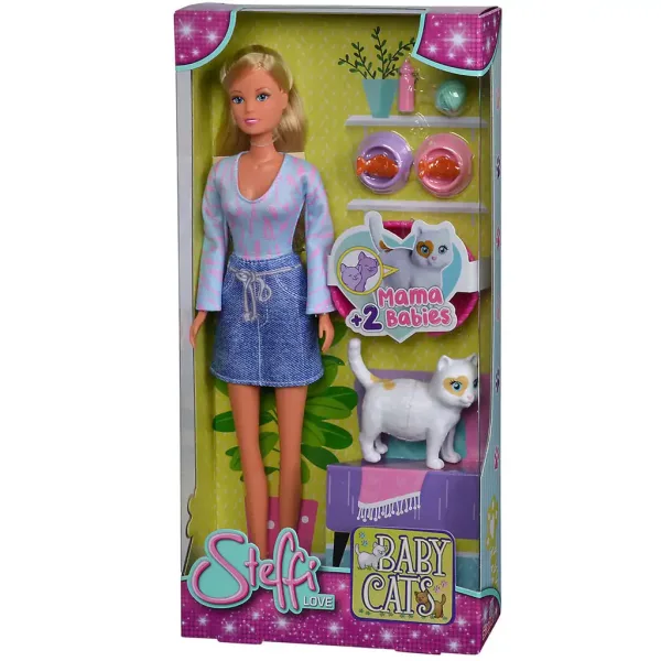Steffi Love: Bábika Steffi s blond vlasmi, mačkami a príslušenstvom 29cm - Simba Toys obrázok 5