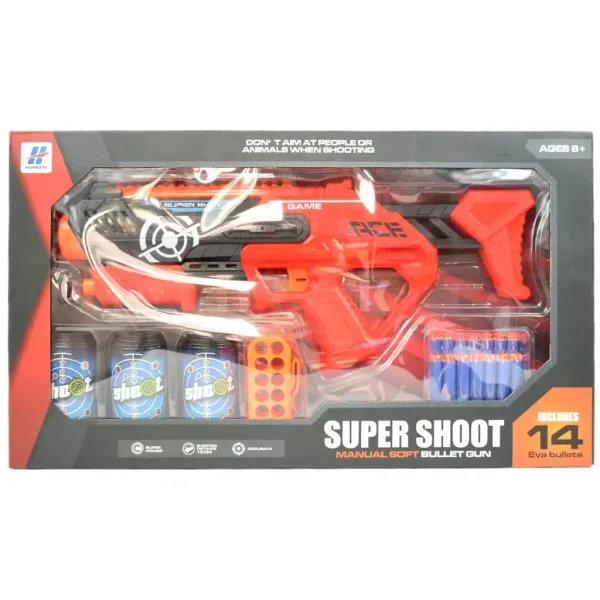Super Shoot: Manuálna zbraň s nábojmi a terčami  46cm obrázok 5