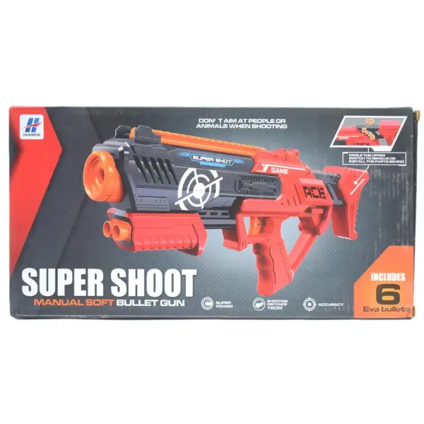 Super Shoot: Manuálna zbraň na penové náboje s nábojmi 47 cm obrázok 5