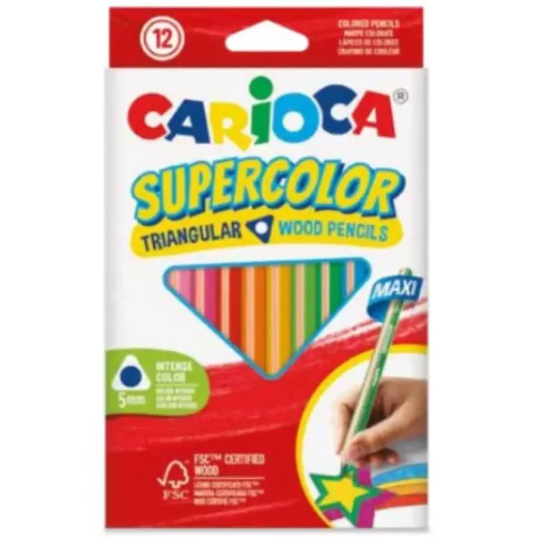 SuperColor 12-dielny set trojhranných farebných ceruziek maxi - Carioca obrázok 1