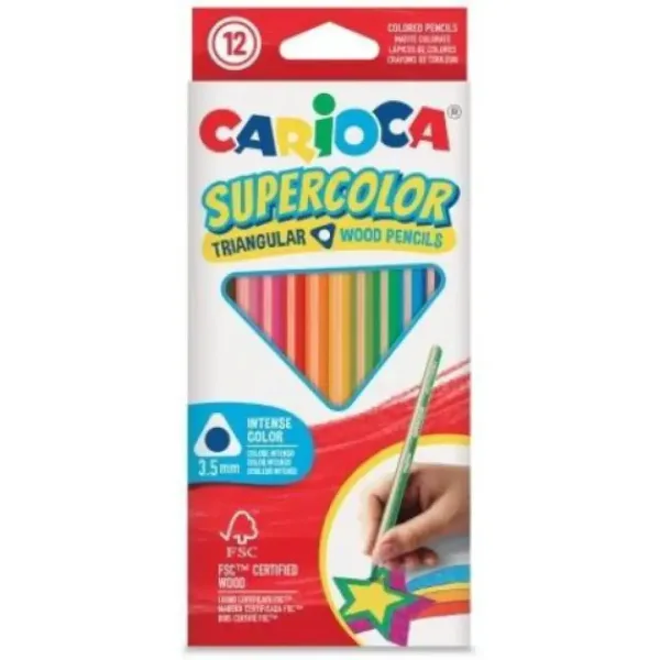 SuperColor 12-set trojhranných farebných ceruziek - Carioca obrázok 1