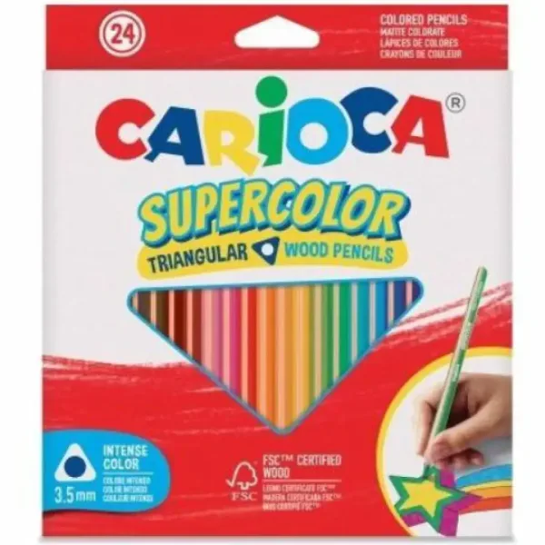 SuperColor 24-dielny set trojhranných farebných ceruziek - Carioca obrázok 1