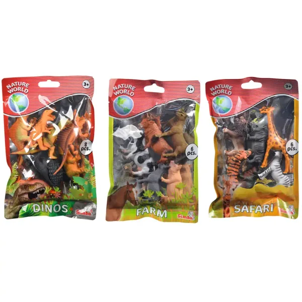 Súprava figúrok zvierat s farmárskymi, dinosaurovými alebo džunglovými zvieratami - Simba Toys obrázok 2