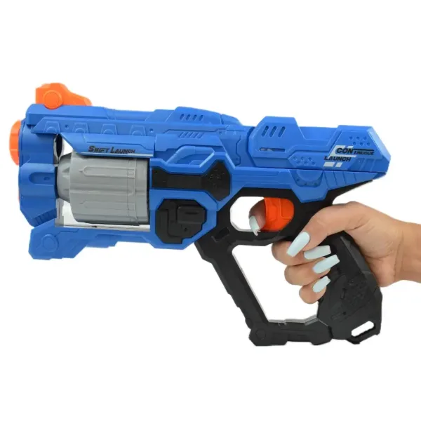 Swift Launcher: Manuálna zbraň s otočným zásobníkom, nábojmi a terčom 32cm obrázok 6