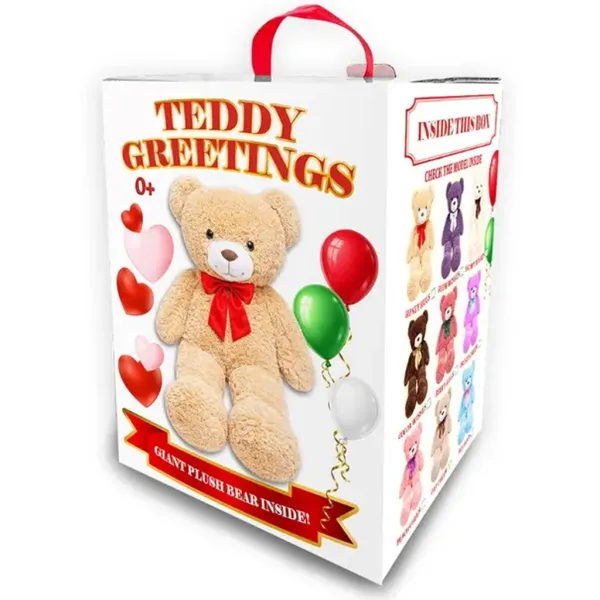 Teddy Greetings: Snehové priania plyšový medveď biely v darčekovej krabici 120cm obrázok 2