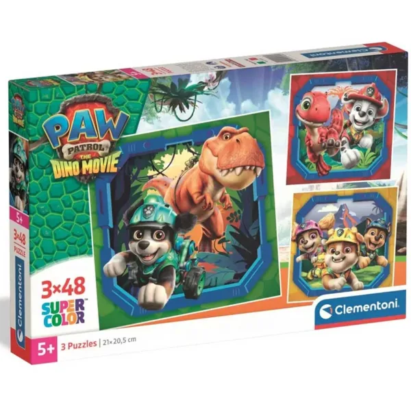 Paw Patrol Film o dinosaure 3x48ks Supercolor puzzle - Clementoni obrázok 1