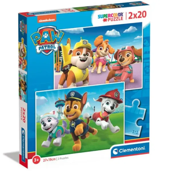 Tlapková Patrola Supercolor 2v1 2x20ks puzzle - Clementoni obrázok 1