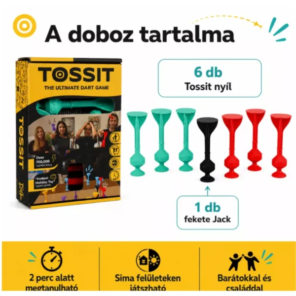 Tossit Starter Pack červená-turquoise silikónová prísavková darts hra obrázok 2