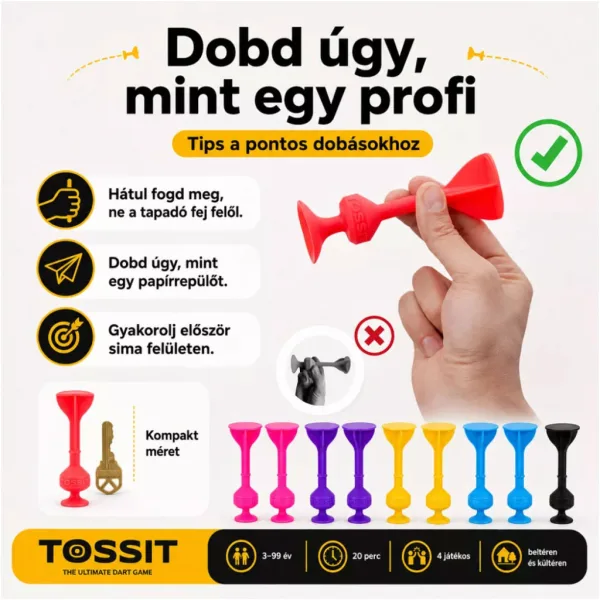 Tossit Family Pack – Ružová, Fialová, Modrá, Žltá prilepovacia šípky spoločenská hra obrázok 4