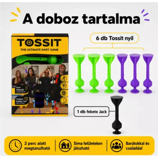 Tossit Starter Pack fialovo-zelený silikónový prísavkový darts spoločenská hra obrázok 2