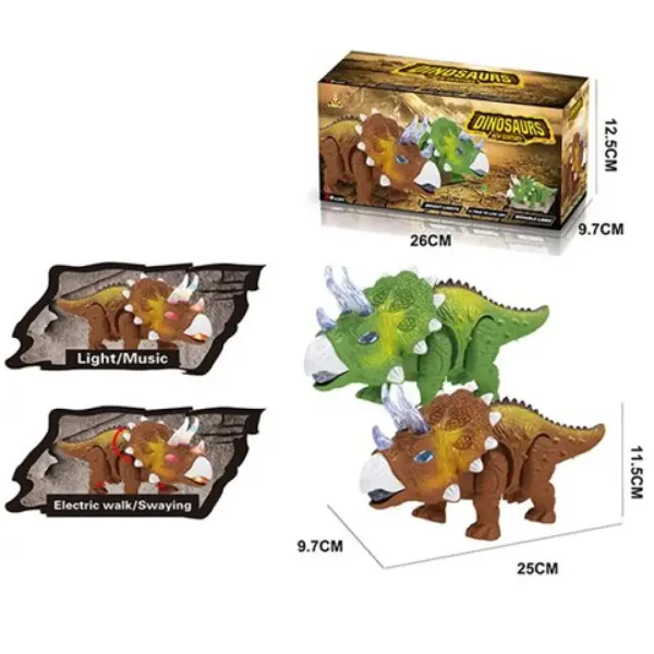Triceratops figúrka so svetlom na batérie 25 cm obrázok 2