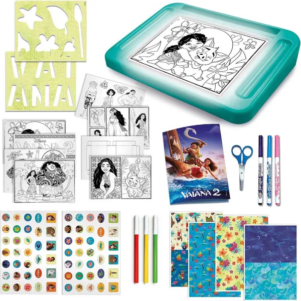 Vaiana 2 kresliaca škola set s osvetlenou kresliacou tabuľou - Lisciani obrázok 2