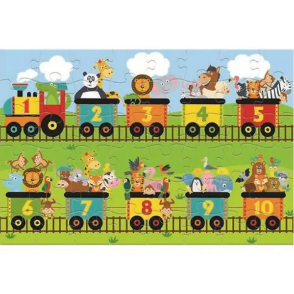 Veselé čísla 48 dielny puzzle koberec 90x60cm obrázok 2