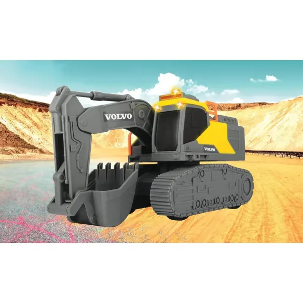 Volvo bagrovací stroj so svetelnými a zvukovými efektmi 23cm - Dickie Toys obrázok 6