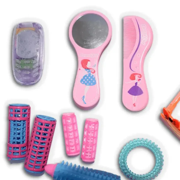 Vouge Girl - Ružový kozmetický set s kulmou, slnečnými okuliarmi a doplnkami obrázok 2