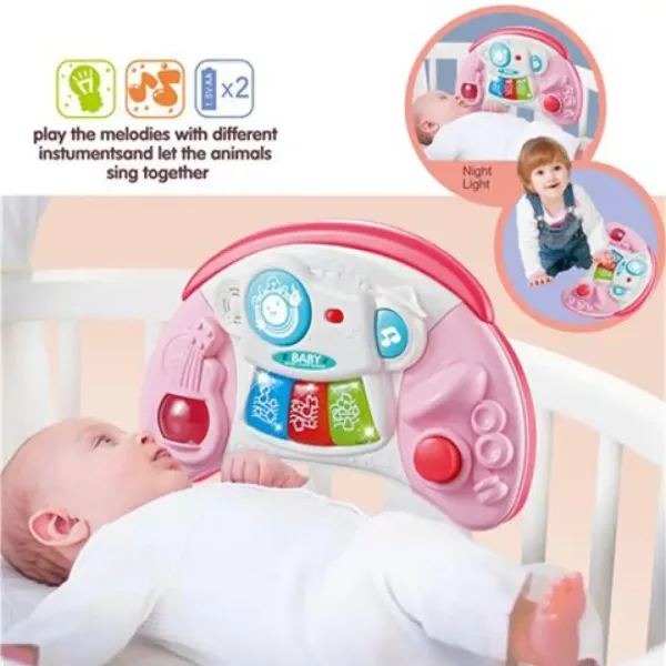 Vzdelávacia baby hračka so svetelnými a zvukovými efektmi v ružovej farbe obrázok 2