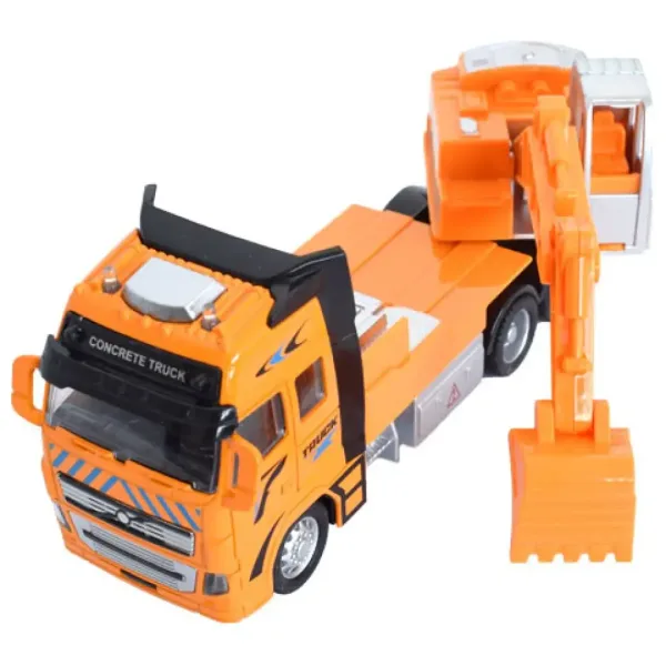 Žlté nákladné auto so žeriavom so svetlom a zvukom 1/38 obrázok 3
