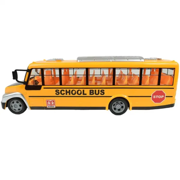 Žltý školský autobus so svetelnými efektmi a akumulátorom na diaľkové ovládanie 27MHz 40cm obrázok 4