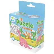16-dielna omaľovánka puzzle 2 v 1 - Dino