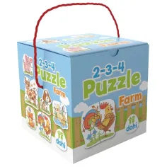2-3-4 Dielik Puzzle - Farmové zvieratá