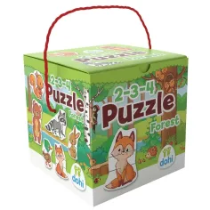 2-3-4 Dielik Puzzle - Lesné zvieratá obrázok 1
