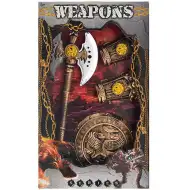 4 dielny set stredovekých bardov so štítom a chráničom rúk