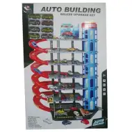 7 podlažná parkovacia garáž s 8 autíčkami, set