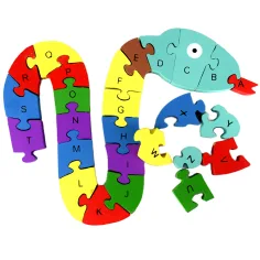 ABC - 123 hadov drevený vzdelávací puzzle obrázok 3