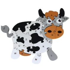 ABC - 123 medvedíkovo drevené vzdelávacie puzzle obrázok 2