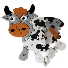 ABC - 123 medvedíkovo drevené vzdelávacie puzzle obrázok 3